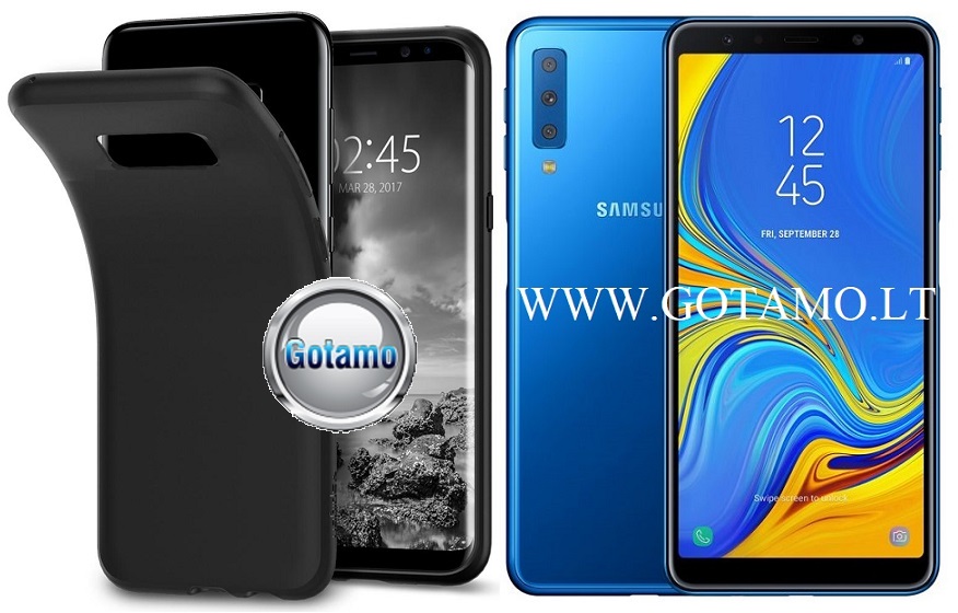 B-matte dėklas Samsung Galaxy A7 (2018) juodos spalvos