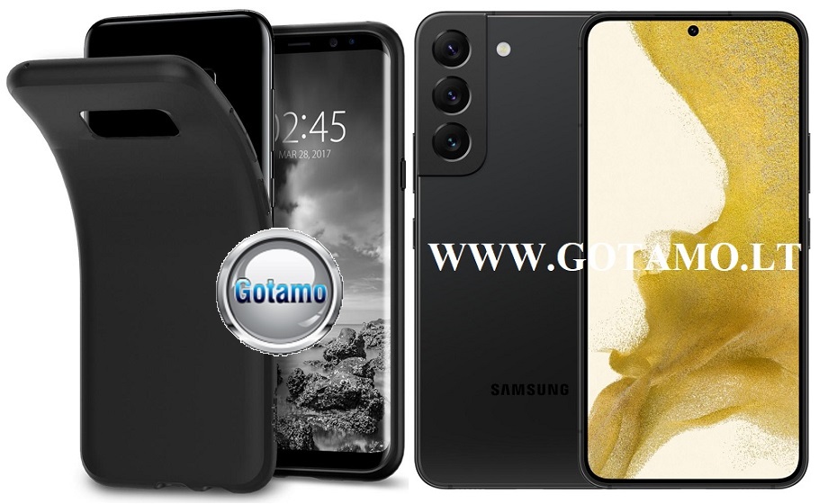 B-matte dėklas Samsung Galaxy S22 5G mobiliajam juodos spalvos