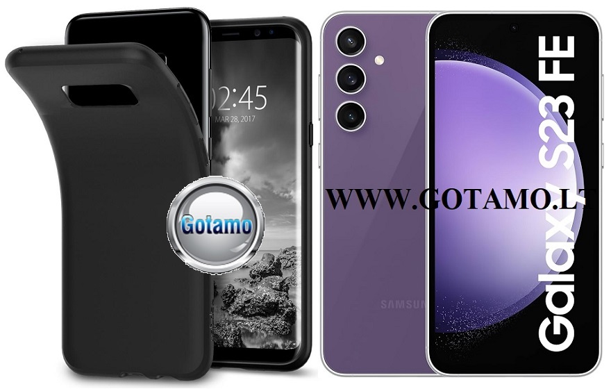 B-matte dėklas Samsung Galaxy S23 FE mobiliajam juodos spalvos