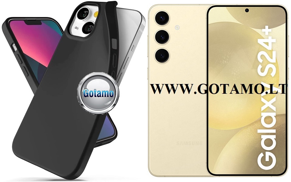 B-matte dėklas Samsung Galaxy S24+ (S24 Plus) mobiliajam juodos spalvos