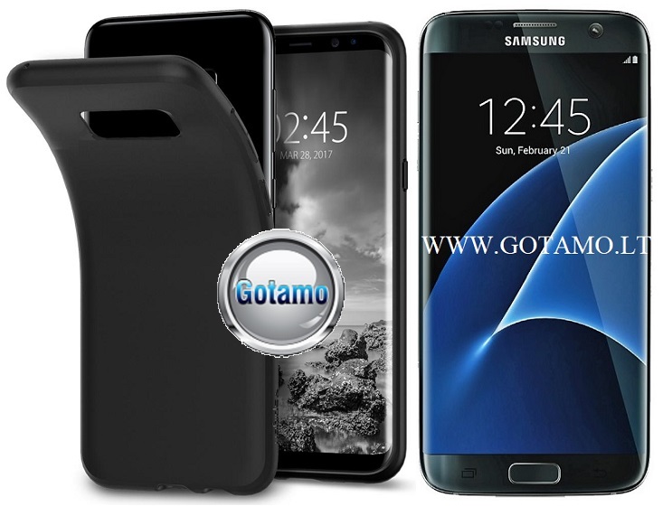B-matte dėklas Samsung Galaxy S7 edge mobiliajam juodos spalvos