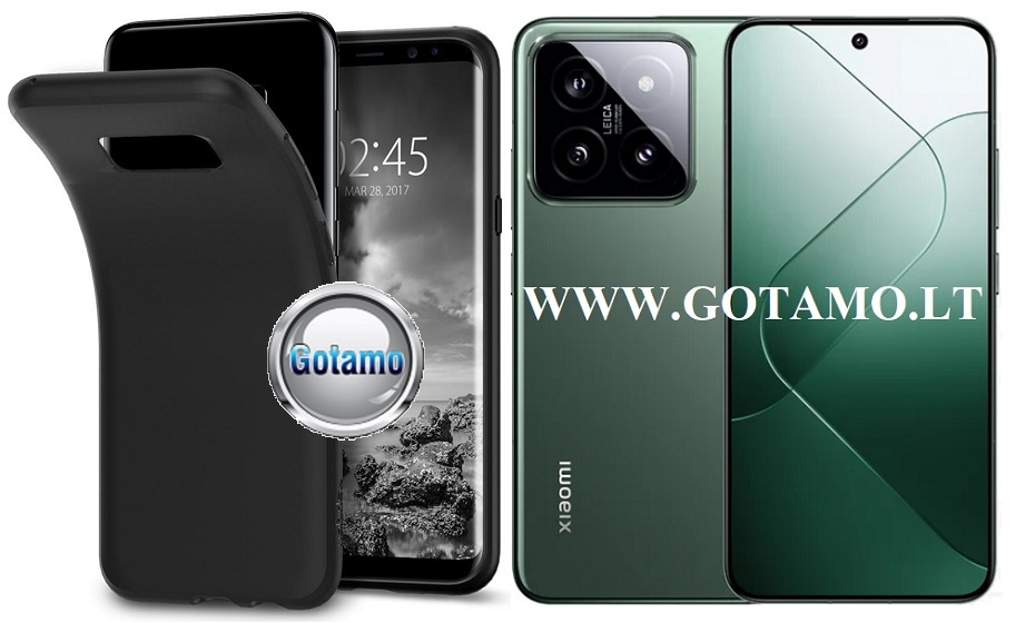 B-matte dėklas nugarėlė Xiaomi 14 mobiliajam telefonui juodos spalvos