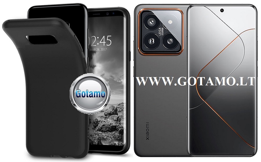 B-matte dėklas nugarėlė Xiaomi 14 Pro mobiliajam telefonui juodos spalvos