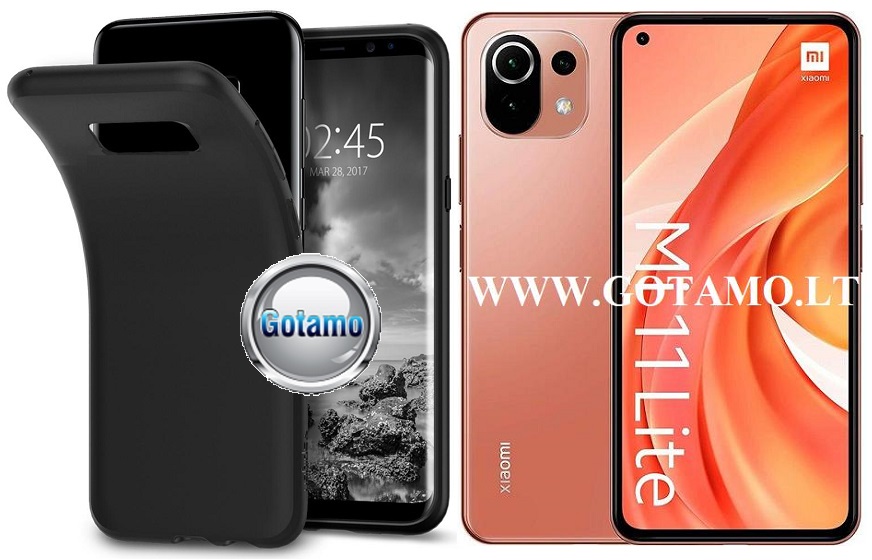 B-matte dėklas nugarėlė Xiaomi Mi 11 Lite, Xiaomi Mi 11 Lite 5G mobiliesiems telefonams juodos spalvos