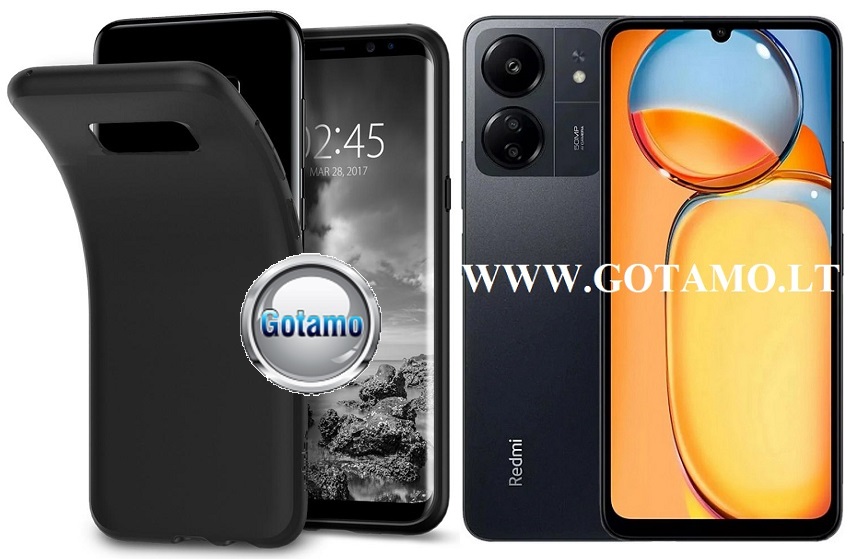 B-matte dėklas nugarėlė Xiaomi Redmi 13C, Xiaomi Poco C65 mobiliesiems telefonams juodos spalvos