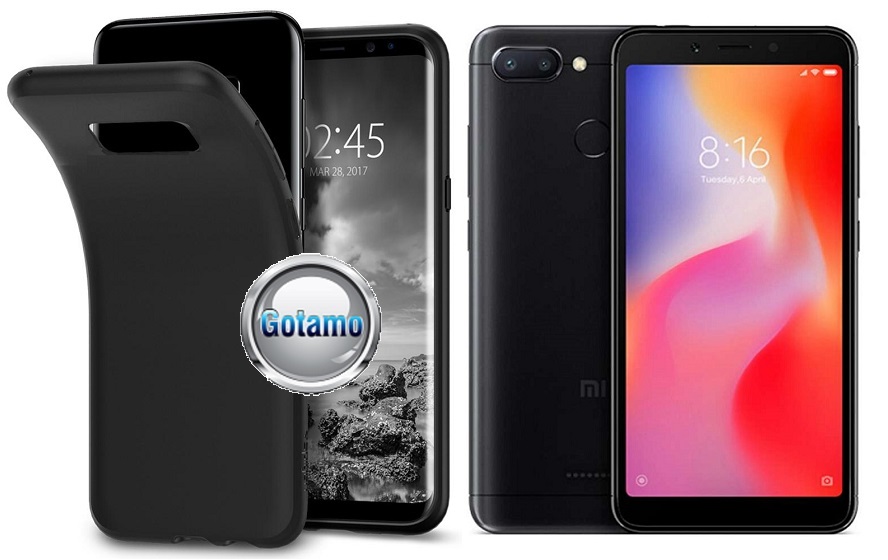 B-matte dėklas nugarėlė Xiaomi Redmi 6 6A mobiliesiems telefonams juodos spalvos