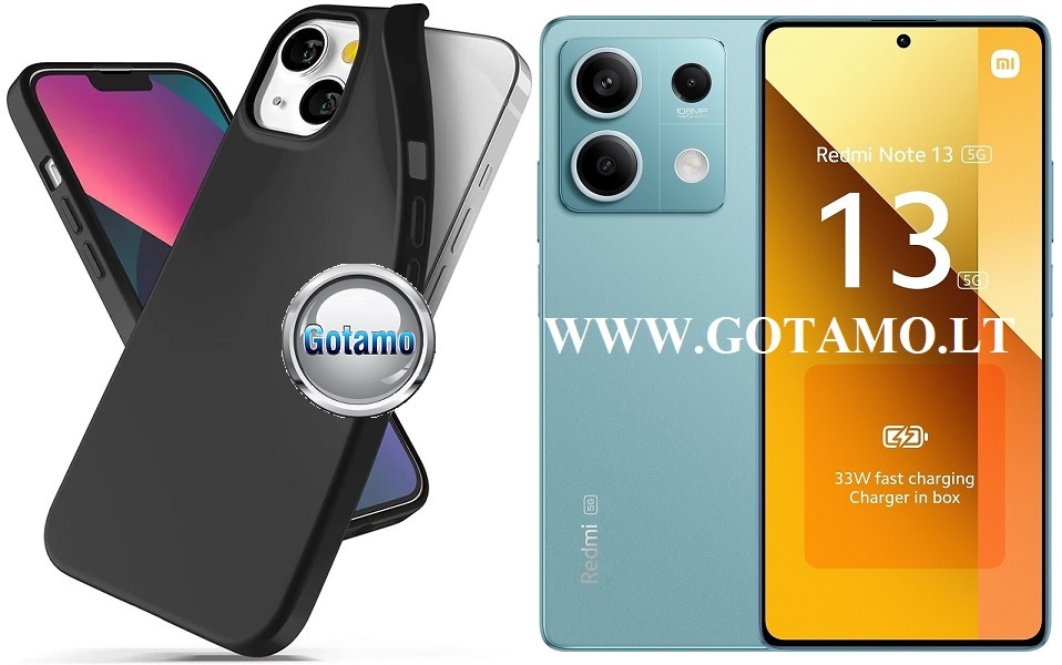 B-matte dėklas nugarėlė Xiaomi Redmi Note 13 5G mobiliajam telefonui juodos spalvos