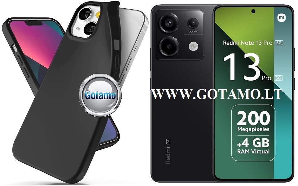 B-matte dėklas nugarėlė Xiaomi Redmi Note 13 Pro 5G, Xiaomi Poco X6 mobiliajam telefonui juodos spalvos