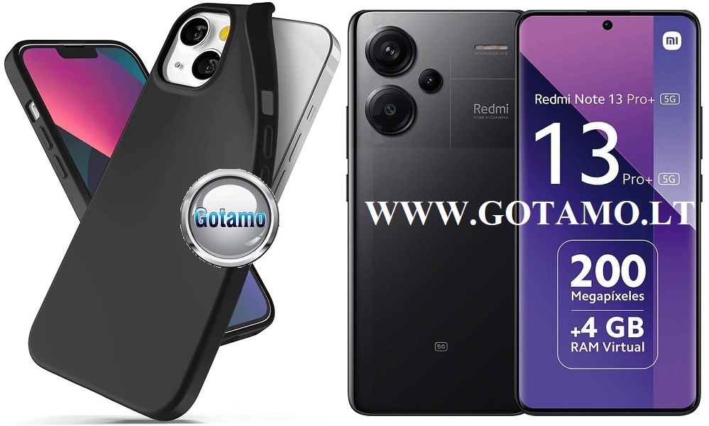 B-matte dėklas nugarėlė Xiaomi Redmi Note 13 Pro Plus mobiliajam telefonui juodos spalvos