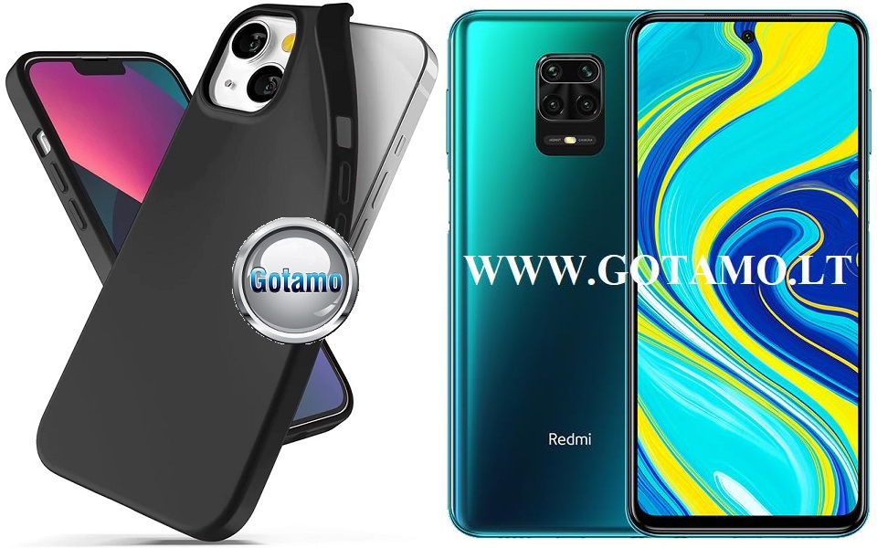 B-matte dėklas nugarėlė Xiaomi Redmi Note 9S, Xiaomi Redmi Note 9 Pro mobiliajam telefonui juodos spalvos