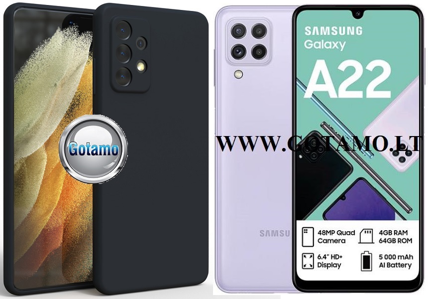 B-matte Pro dėklas Samsung Galaxy A22 mobiliajam juodos spalvos