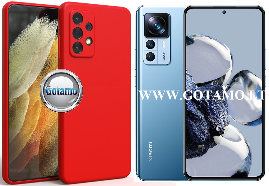 B-matte Pro dėklas nugarėlė Xiaomi 12T, Xiaomi 12T Pro mobiliajam telefonui raudonos spalvos