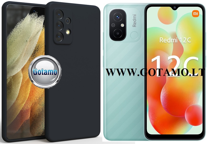 B-matte Pro dėklas nugarėlė Xiaomi Redmi 12C mobiliajam telefonui juodos spalvos