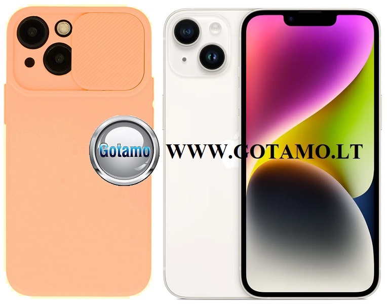 B private deklas Apple iPhone 14 sviesiai oranzines