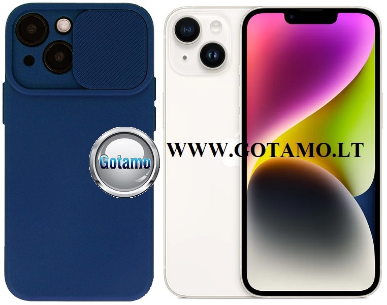 B private deklas Apple iPhone 14 tamsiai melynos