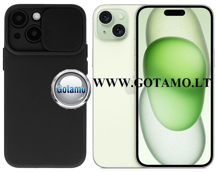 B private deklas Apple iPhone 15 plus juodos