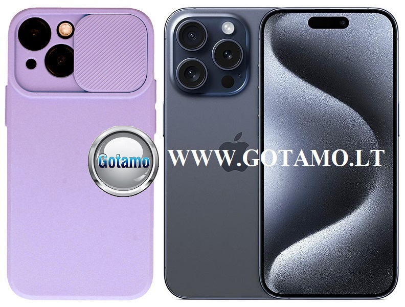 Deklas Apple iPhone 15 pro sviesiai violetines levandu