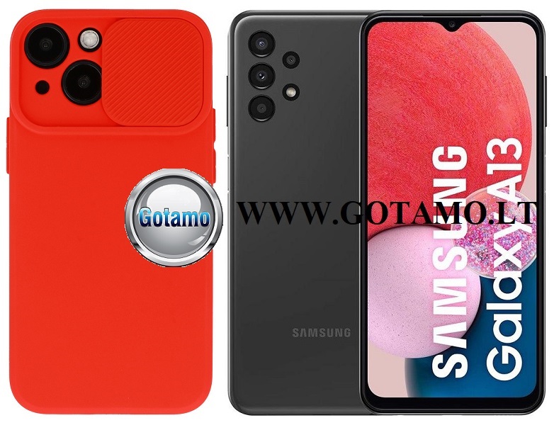 B-Private dėklas Samsung Galaxy A13 mobiliajam raudonos spalvos