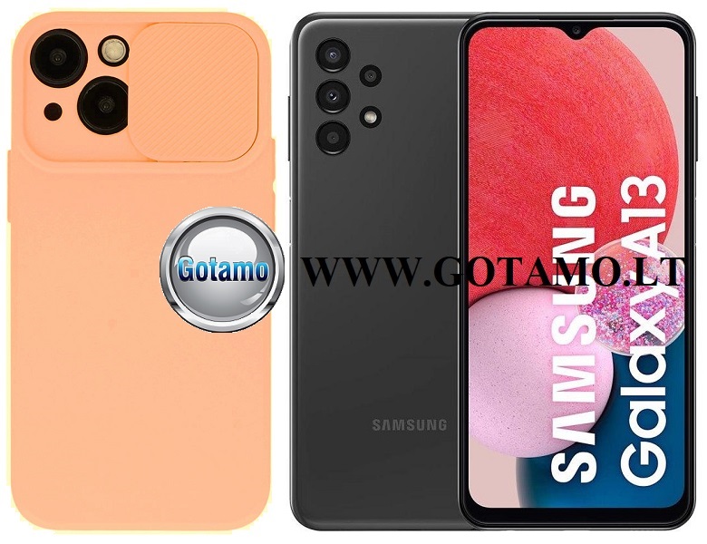 B-Private dėklas Samsung Galaxy A13 mobiliajam oranžinės spalvos