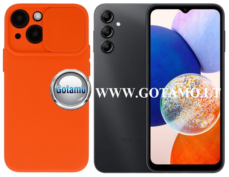 B-Private dėklas Samsung Galaxy A14 5G oranžinės spalvos