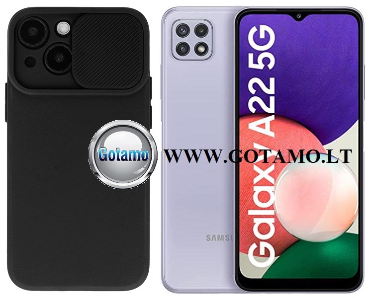 B-Private dėklas Samsung Galaxy A22 5G mobiliajam juodos spalvos