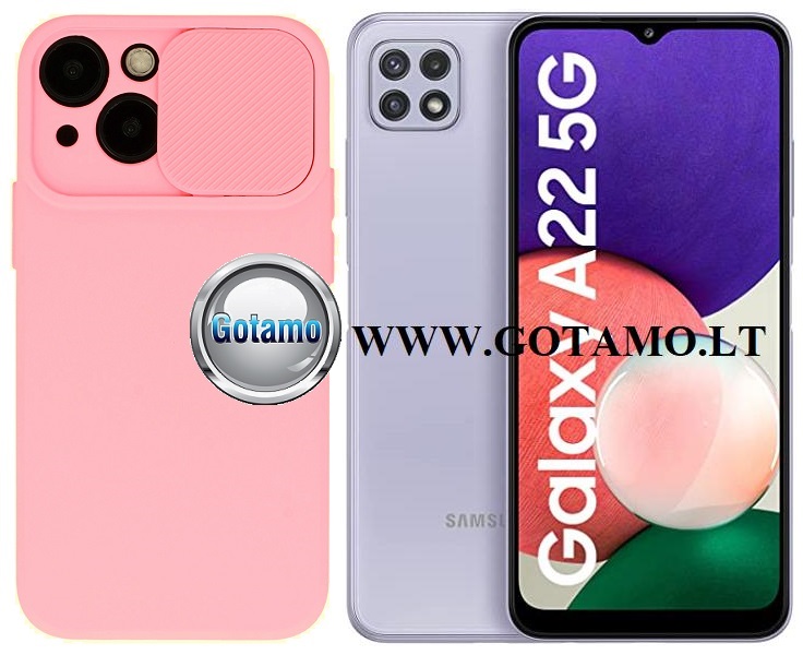 B-Private dėklas Samsung Galaxy A22 5G mobiliajam rožinės spalvos