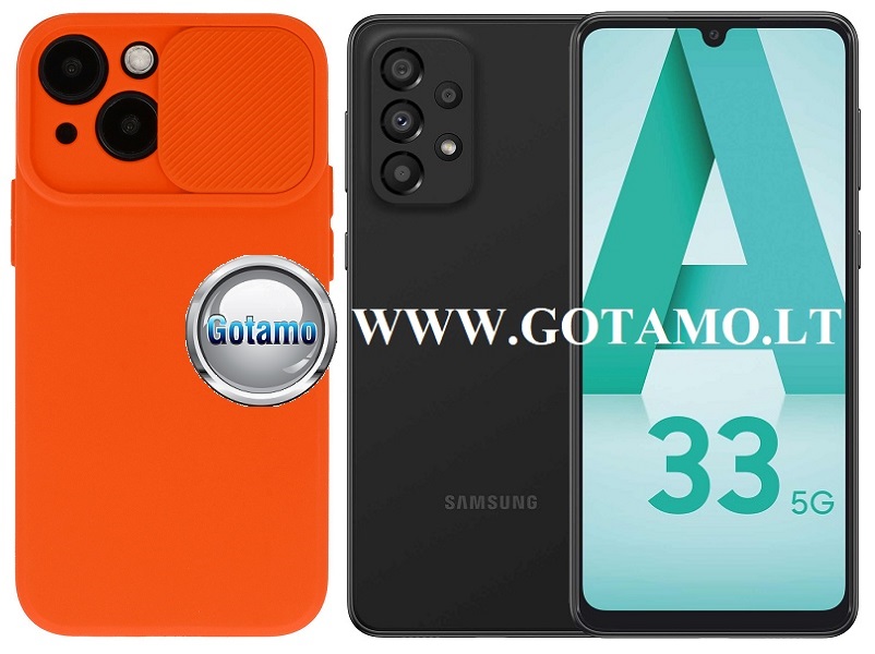 B-Private dėklas Samsung Galaxy A33 5G mobiliajam oranžinės spalvos