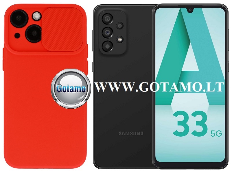 B-Private dėklas Samsung Galaxy A33 5G mobiliajam raudonos spalvos