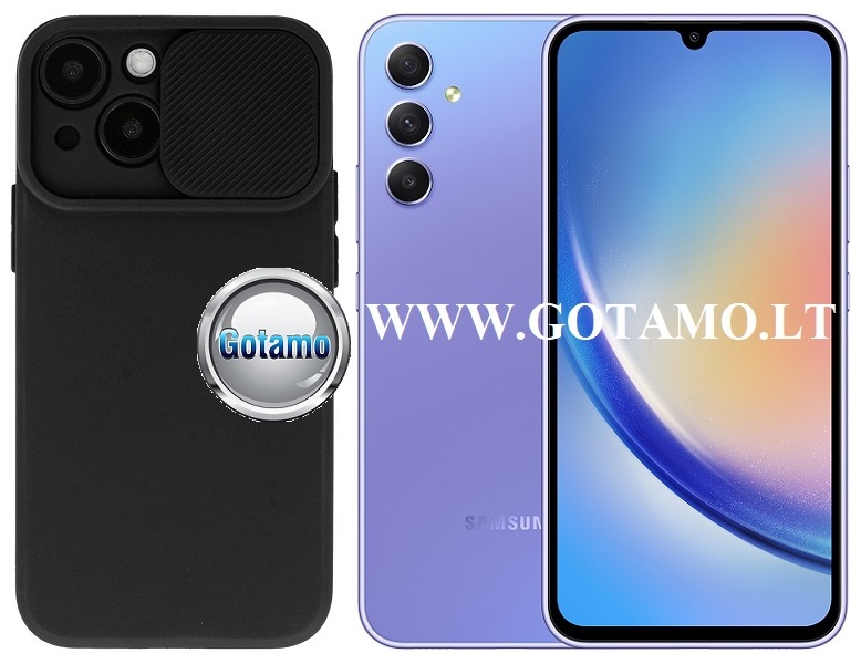 B-Private dėklas Samsung Galaxy A34 mobiliajam juodos spalvos