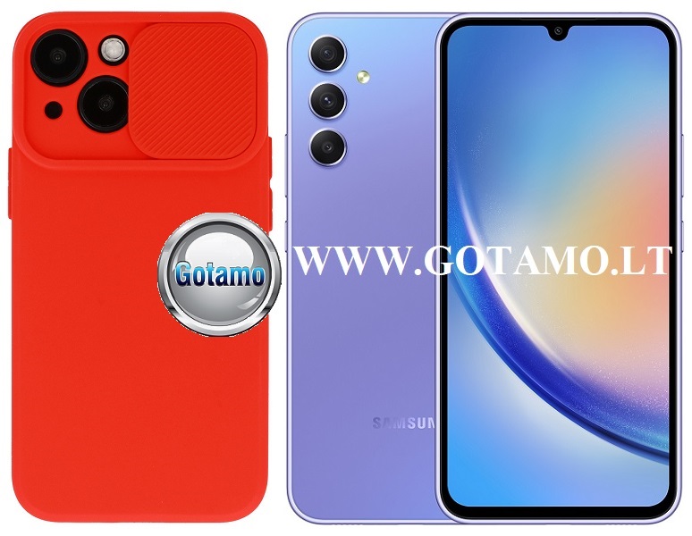 B-Private dėklas Samsung Galaxy A34 mobiliajam raudonos spalvos