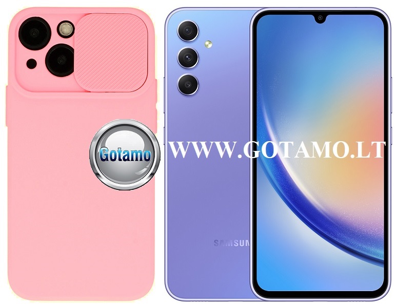 B-Private dėklas Samsung Galaxy A34 mobiliajam rožinės spalvos