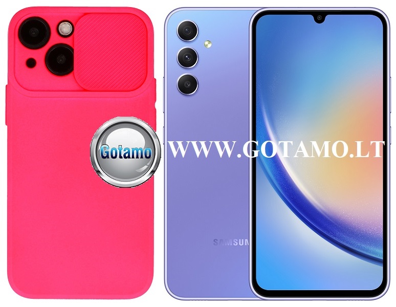 B-Private dėklas Samsung Galaxy A34 mobiliajam rožinės spalvos