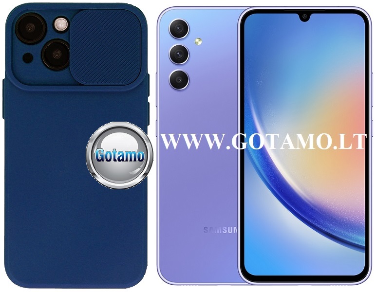B-Private dėklas Samsung Galaxy A34 mobiliajam mėlynos spalvos