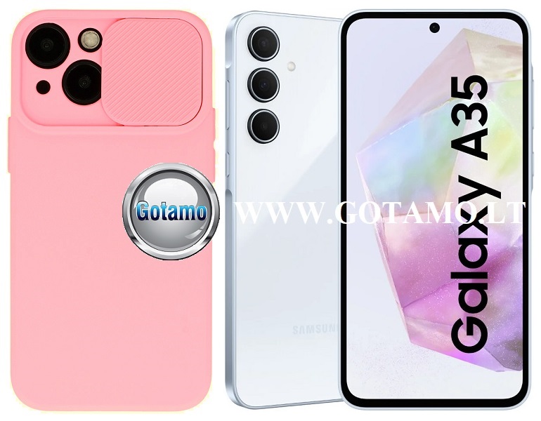 B-Private dėklas Samsung Galaxy A35 mobiliajam rožinės spalvos