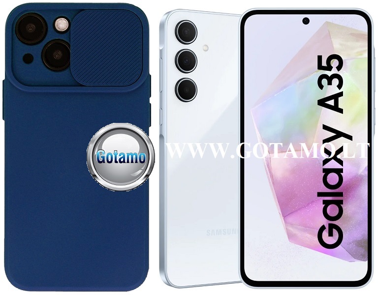 B-Private dėklas Samsung Galaxy A35 mobiliajam mėlynos spalvos