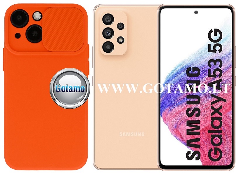 B-Private dėklas Samsung Galaxy A53 5G mobiliajam oranžinės spalvos