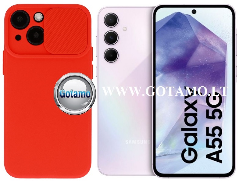 B-Private dėklas Samsung Galaxy A55 mobiliajam raudonos spalvos