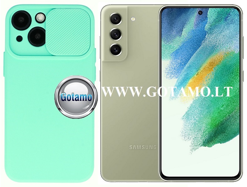 B-Private dėklas Samsung Galaxy S21 FE 5G mobiliajam mėtinės spalvos