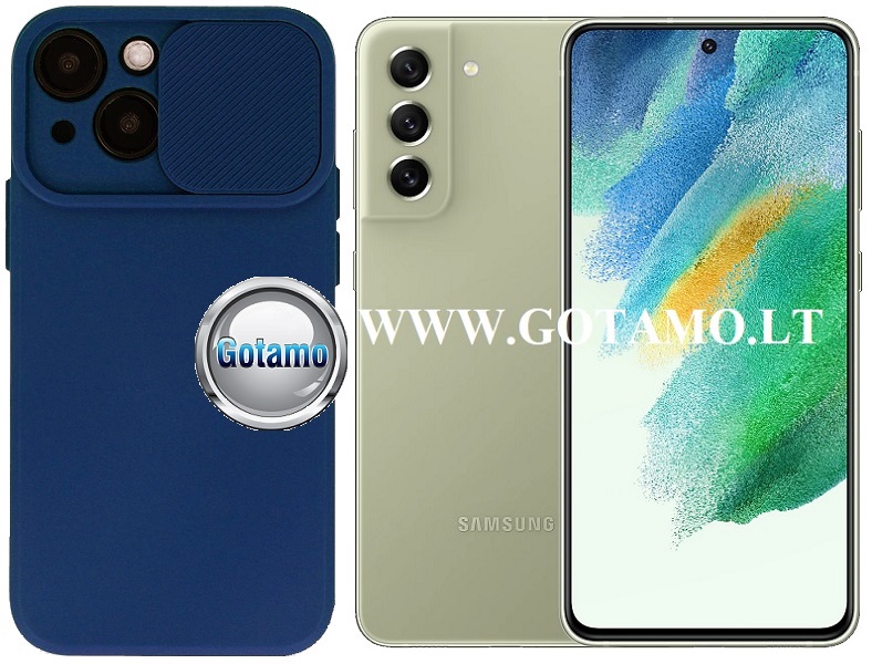 B-Private dėklas Samsung Galaxy S21 FE 5G mobiliajam mėlynos spalvos