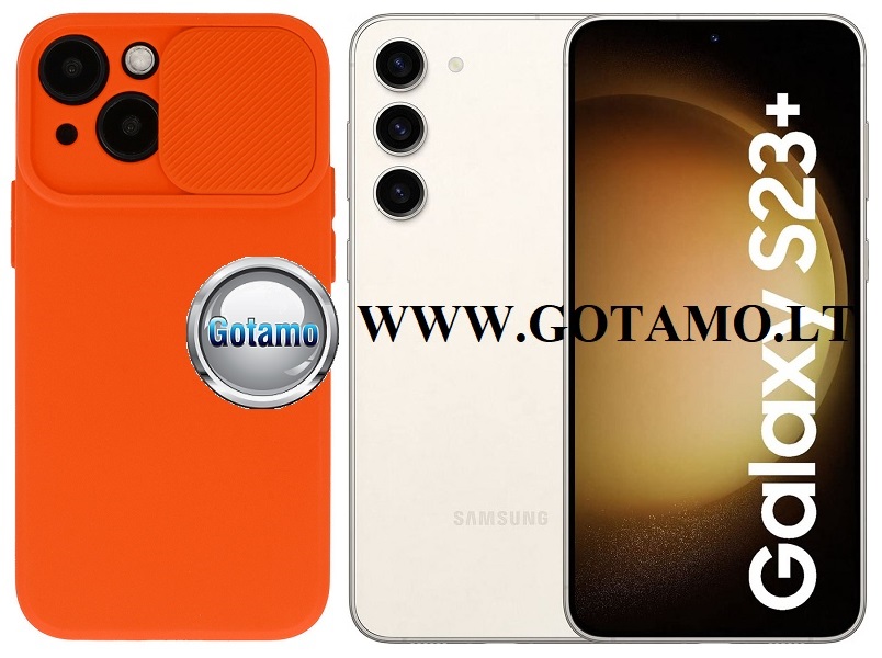 B-Private dėklas Samsung Galaxy S23+ (S23 Plus) mobiliajam oranžinės spalvos