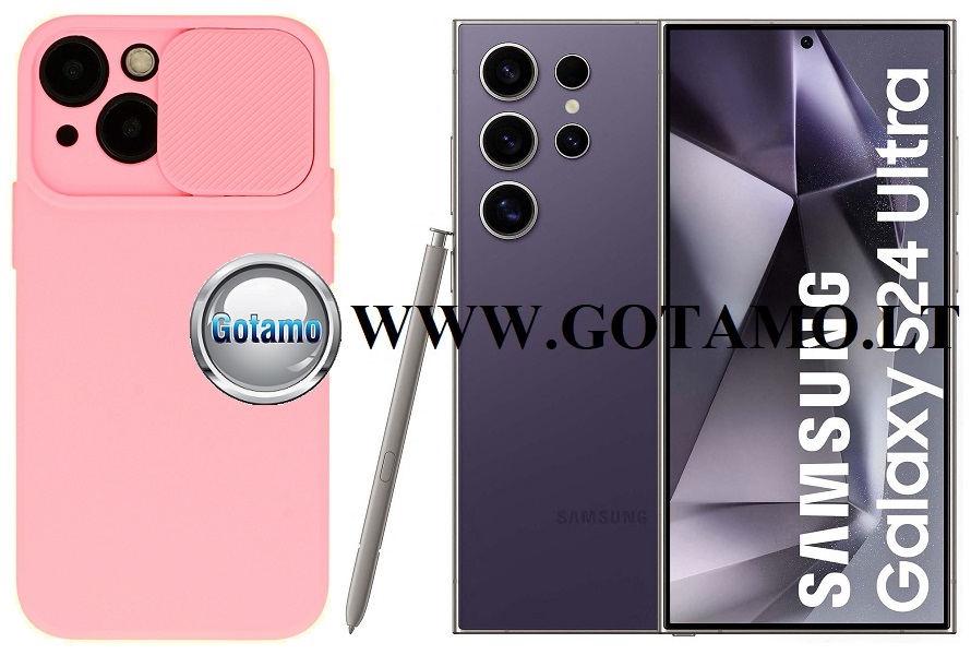 B-Private dėklas Samsung Galaxy S24 Ultra mobiliajam rožinės spalvos