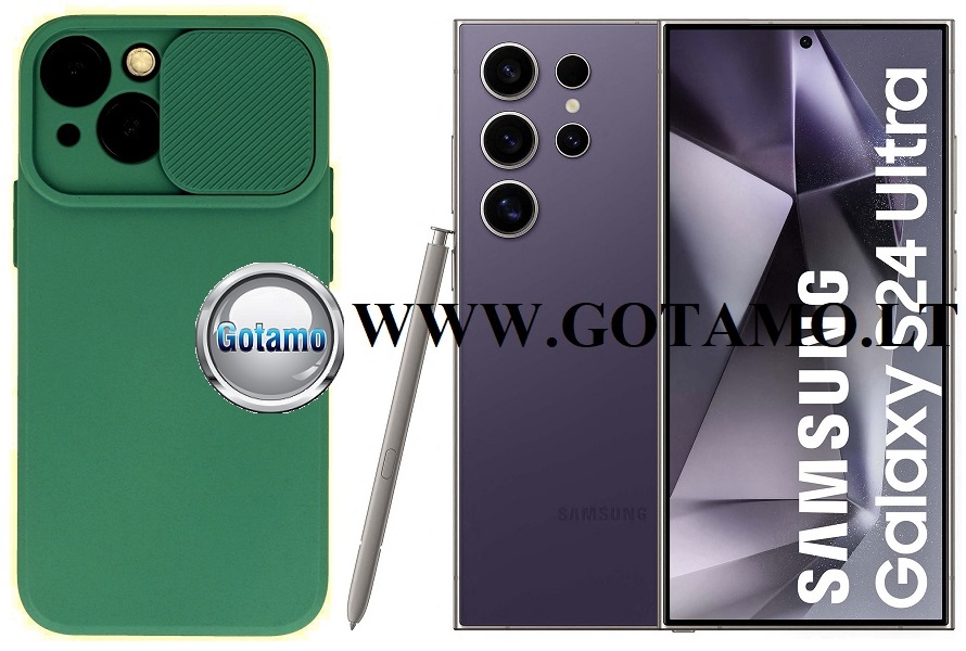 B-Private dėklas Samsung Galaxy S24 Ultra mobiliajam žalios spalvos