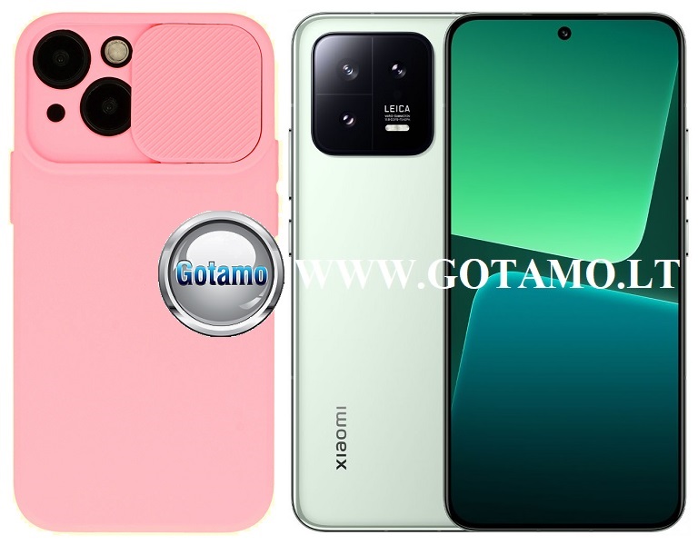 B-Private dėklas nugarėlė Xiaomi 13 mobiliajam telefonui rožinės spalvos