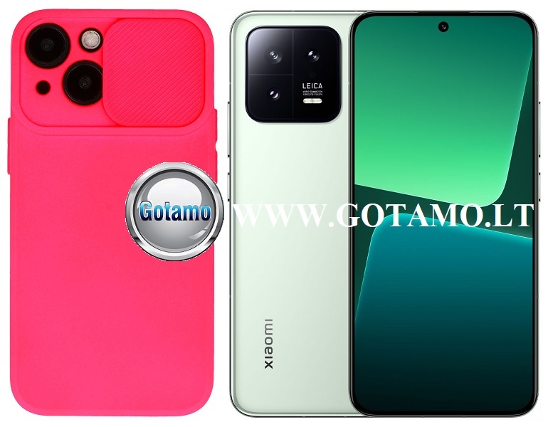 B-Private dėklas nugarėlė Xiaomi 13 mobiliajam telefonui ryškiai rožinės spalvos