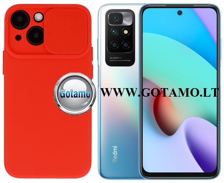 B-Private dėklas nugarėlė Xiaomi Redmi 10, Xiaomi Redmi Note 11 4G mobiliesiems telefonams raudonos spalvos