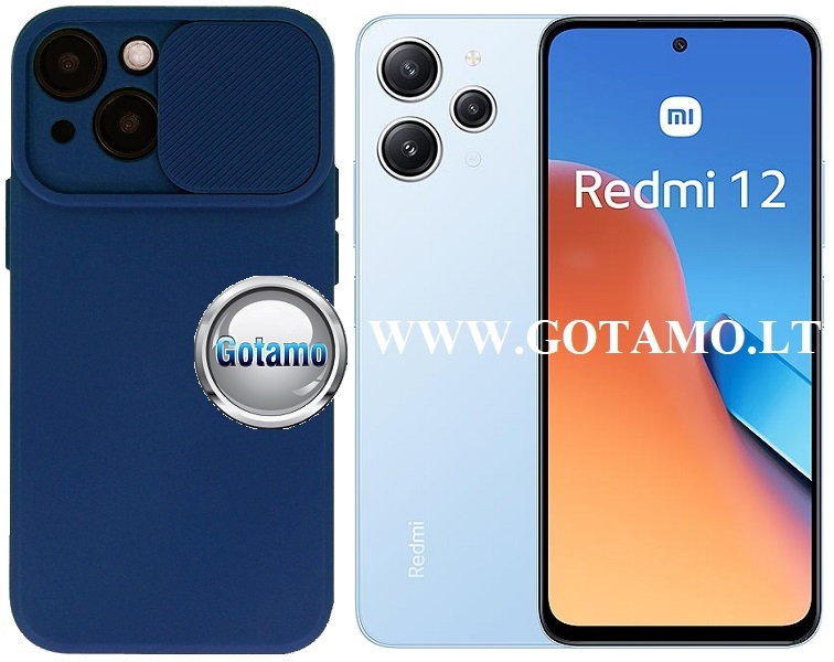 B-Private dėklas nugarėlė Xiaomi Redmi 12, Xiaomi Redmi 12 5G mobiliesiems telefonams tamsiai mėlynos spalvos