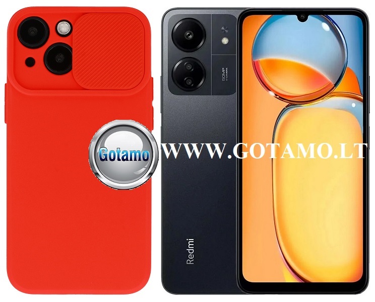 B-Private dėklas nugarėlė Xiaomi Redmi 13C, Xiaomi Poco C65 mobiliesiems telefonams raudonos spalvos
