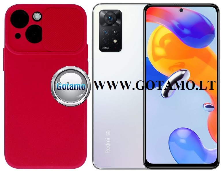 B-Private dėklas nugarėlė Xiaomi Redmi Note 11 Pro, Xiaomi Redmi Note 11 Pro 5G, Xiaomi Redmi Note 12 Pro 4G mobiliesiems telefonams bordo spalvos
