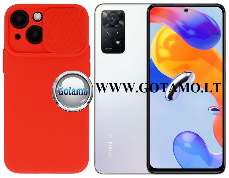 B-Private dėklas nugarėlė Xiaomi Redmi Note 11 Pro, Xiaomi Redmi Note 11 Pro 5G, Xiaomi Redmi Note 12 Pro 4G mobiliesiems telefonams raudonos spalvos
