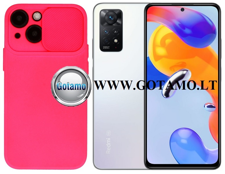 B-Private dėklas nugarėlė Xiaomi Redmi Note 11 Pro, Xiaomi Redmi Note 11 Pro 5G, Xiaomi Redmi Note 12 Pro 4G mobiliesiems telefonams ryškiai rožinės spalvos